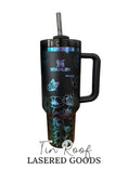 Load image into Gallery viewer, Hummingbird with Wildflowers and Butterflies Engraved Tumbler
