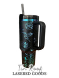 Load image into Gallery viewer, Hummingbird with Wildflowers and Butterflies Engraved Tumbler