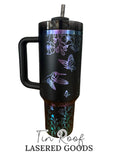 Load image into Gallery viewer, Hummingbird with Wildflowers and Butterflies Engraved Tumbler