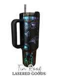 Load image into Gallery viewer, Hummingbird with Wildflowers and Butterflies Engraved Tumbler