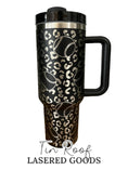 Load image into Gallery viewer, Baseball or Softball with Leopard Print Engraved Tumbler