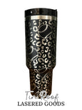Load image into Gallery viewer, Baseball or Softball with Leopard Print Engraved Tumbler