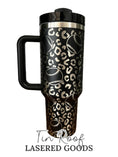 Load image into Gallery viewer, Baseball or Softball with Leopard Print Engraved Tumbler