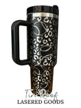 Load image into Gallery viewer, Baseball or Softball with Leopard Print Engraved Tumbler