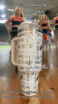 Load image into Gallery viewer, Cheerleader Phrases Engraved Tumbler
