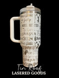 Load image into Gallery viewer, Cheerleader Phrases Engraved Tumbler
