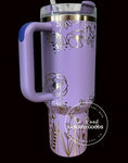 Load image into Gallery viewer, Wildflower Floral Engraved Tumbler