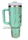 Load image into Gallery viewer, Teacher Caffeine, Crayons and Chaos Engraved Tumbler