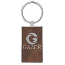 Leatherette & Metal Rectangle Keychain
