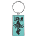 Leatherette & Metal Rectangle Keychain