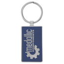 Leatherette & Metal Rectangle Keychain