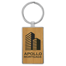 Leatherette & Metal Rectangle Keychain