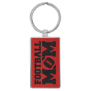 Leatherette & Metal Rectangle Keychain