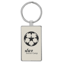 Leatherette & Metal Rectangle Keychain