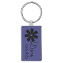 Leatherette & Metal Rectangle Keychain