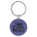 Leatherette & Metal Round Keychain