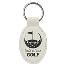 Leatherette Oval Keychain