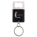 Leatherette Rectangle Bottle Opener Keychain