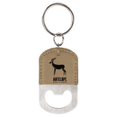Leatherette Rounded Bottle Opener Keychain