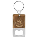 Leatherette Rectangle Bottle Opener Keychain