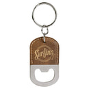 Leatherette Rounded Bottle Opener Keychain