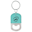 Leatherette Rounded Bottle Opener Keychain