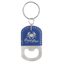Leatherette Rounded Bottle Opener Keychain
