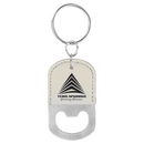 Leatherette Rounded Bottle Opener Keychain