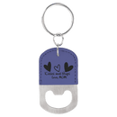 Leatherette Rounded Bottle Opener Keychain