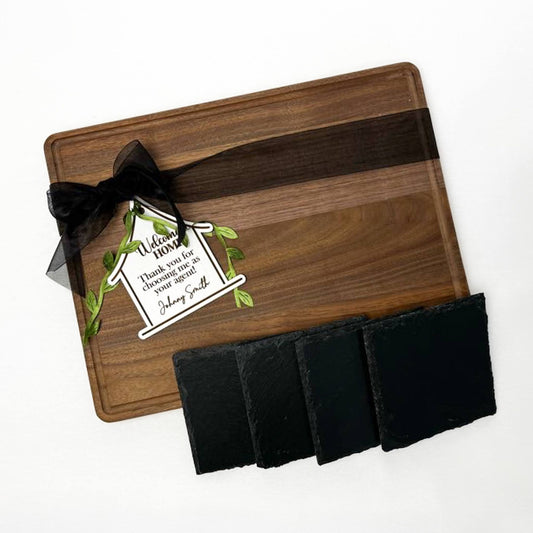 Walnut Board with Drip Ring & Slate Gift Set