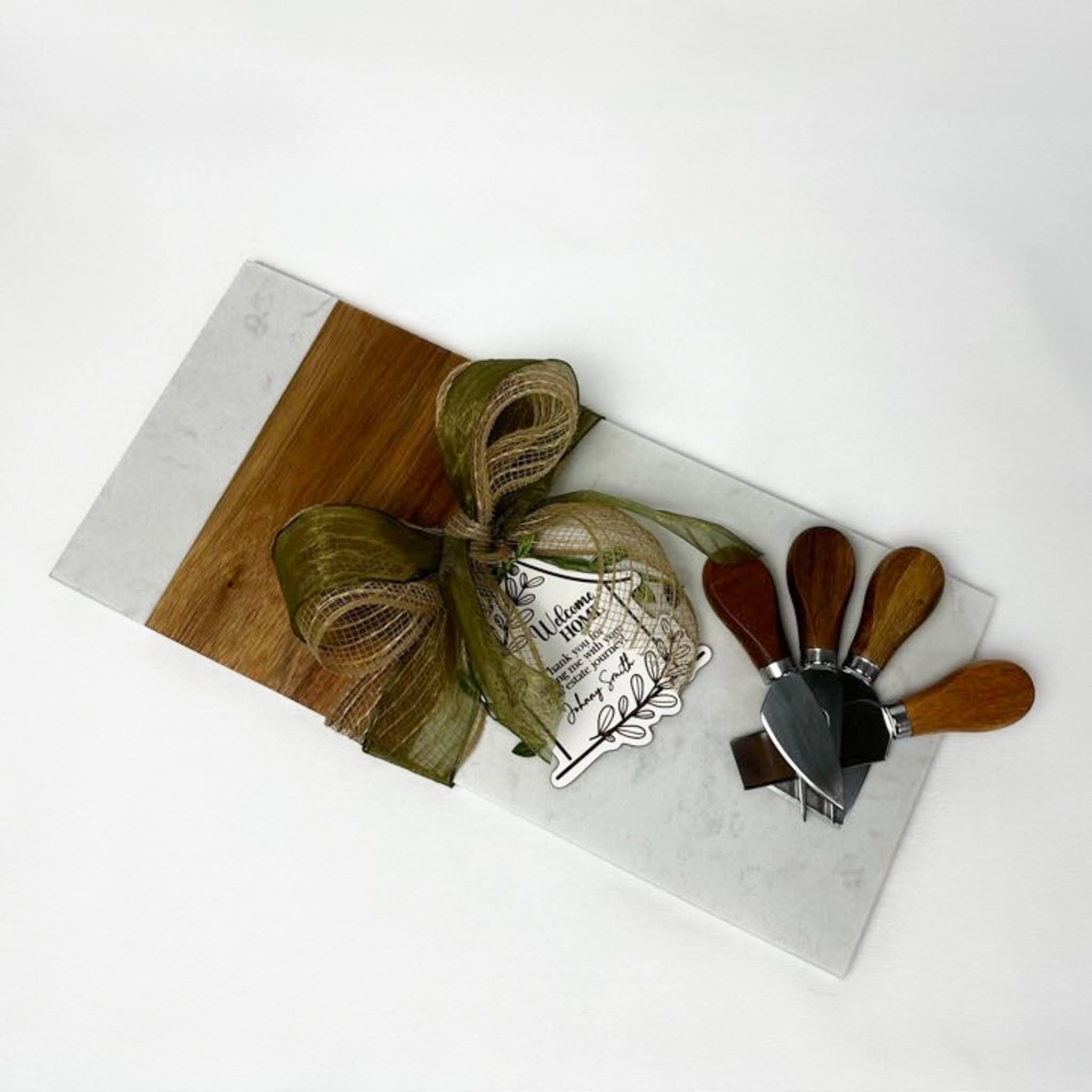 Split Marble & Acacia Gift Set