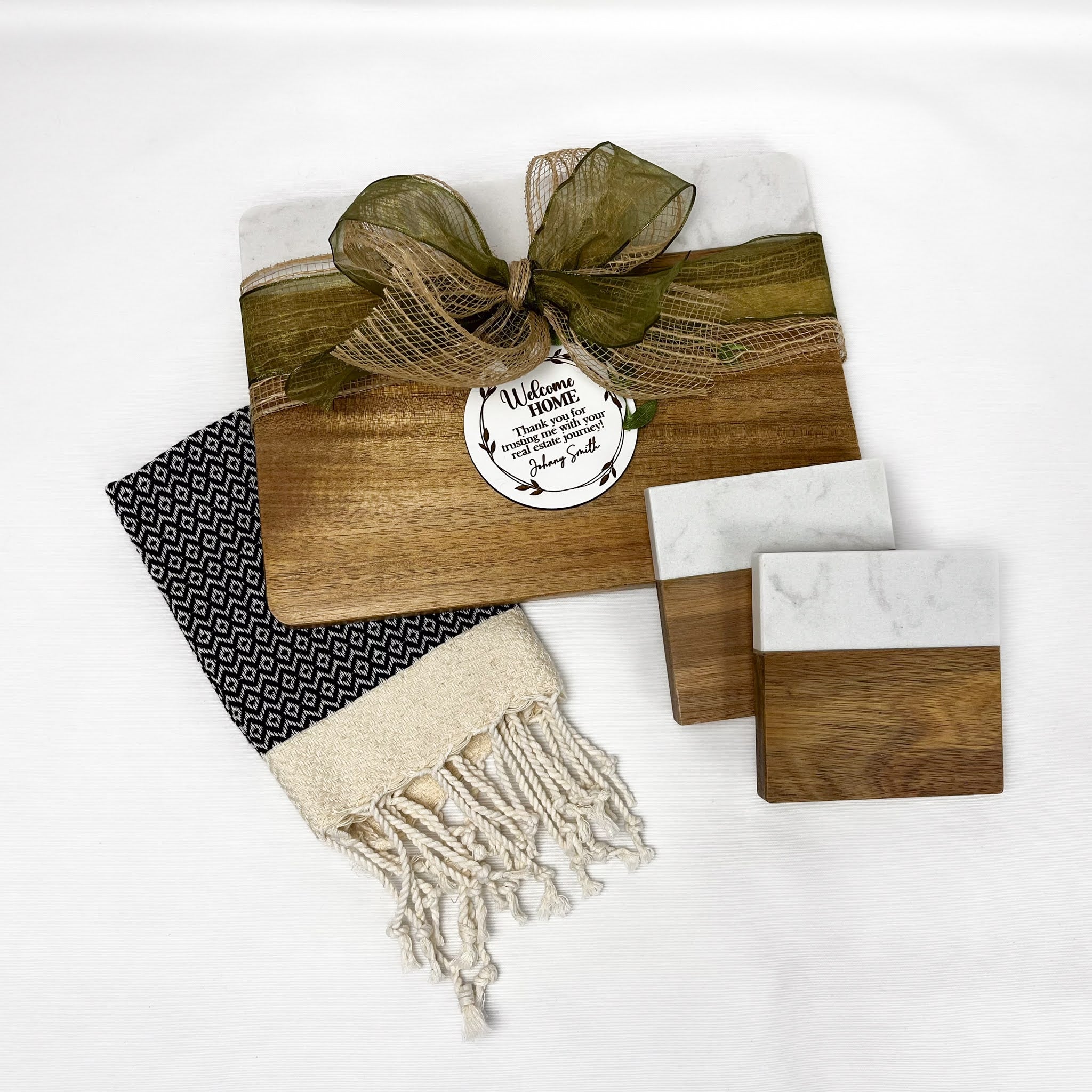 Rectangle Acacia & Marble Gift Set