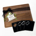 Load image into Gallery viewer, Walnut Board with Drip Ring  & Leatherette Gift Set
