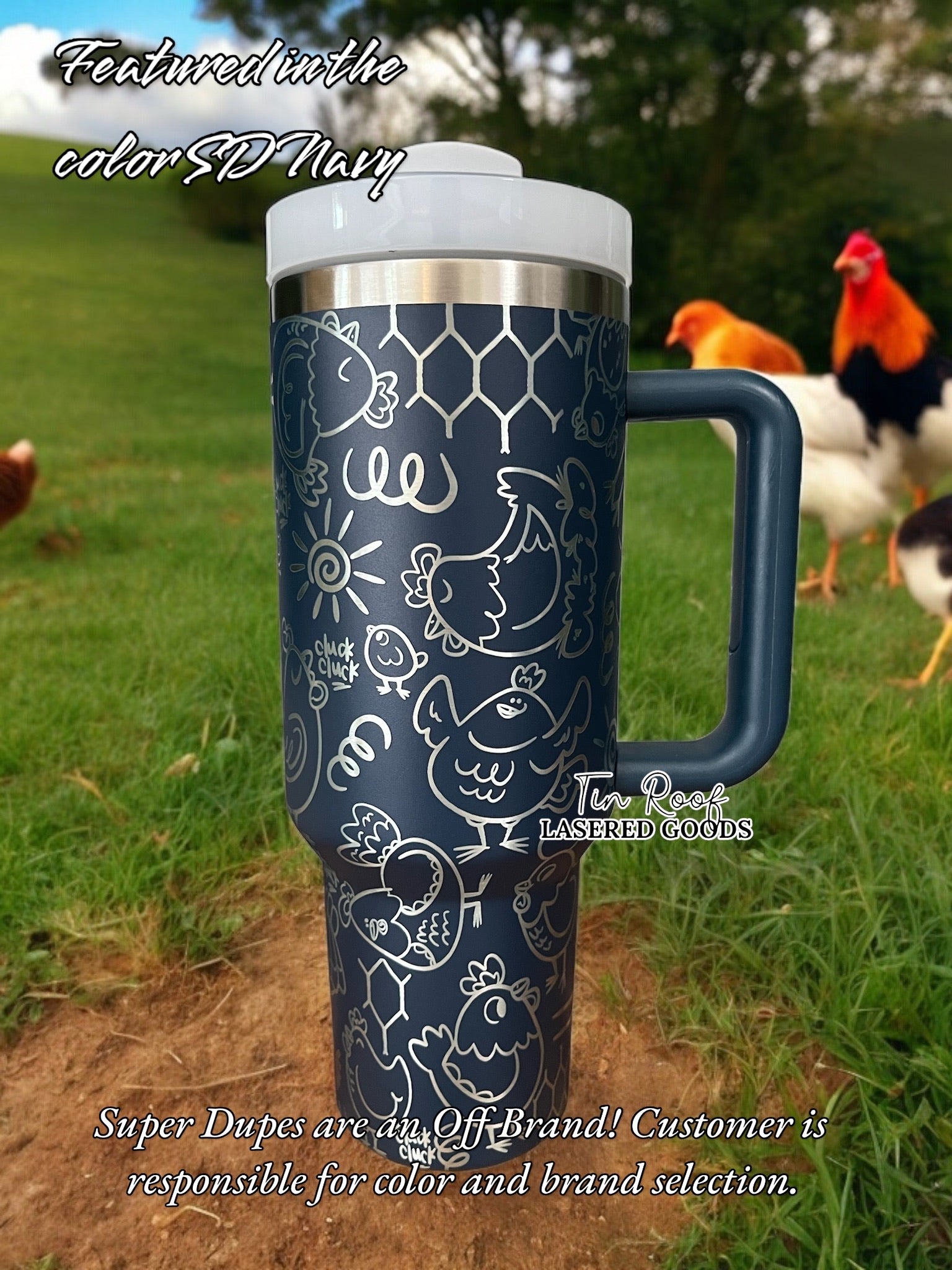 Chicken Doodles Engraved Tumbler