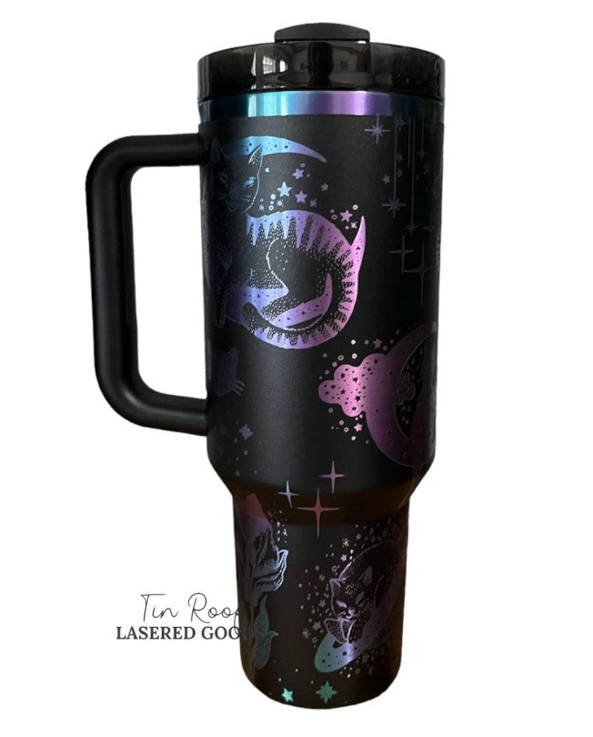 Celestial Cat Engraved Tumbler