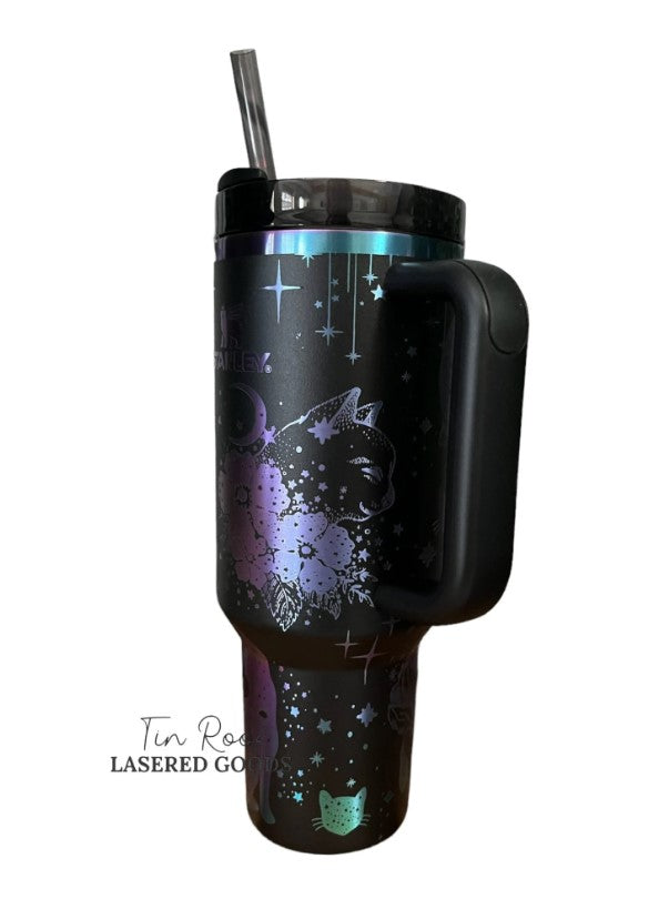 Celestial Cat Engraved Tumbler