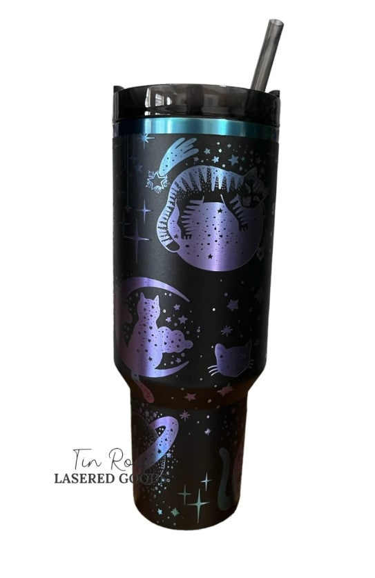 Celestial Cat Engraved Tumbler