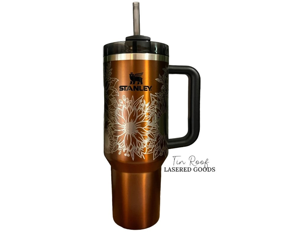 Sunflower Engraved Tumbler