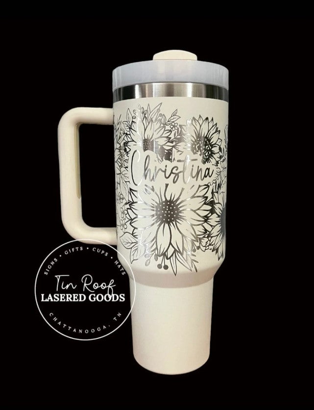 Sunflower Engraved Tumbler