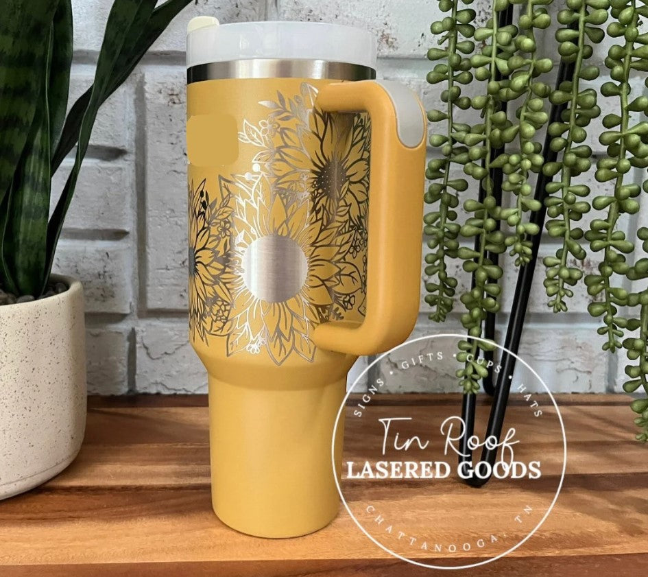 Sunflower Engraved Tumbler