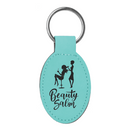Leatherette Oval Keychain