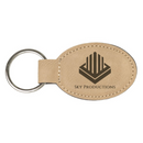 Leatherette Oval Keychain
