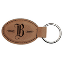 Leatherette Oval Keychain