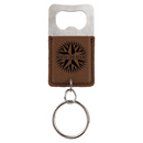 Leatherette Rectangle Bottle Opener Keychain