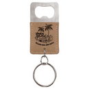 Leatherette Rectangle Bottle Opener Keychain