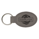 Leatherette Oval Keychain