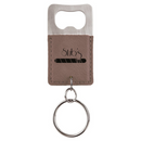 Leatherette Rectangle Bottle Opener Keychain