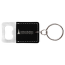 Leatherette Rectangle Bottle Opener Keychain