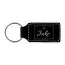 Leatherette Rectangle Keychain