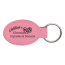 Leatherette Oval Keychain